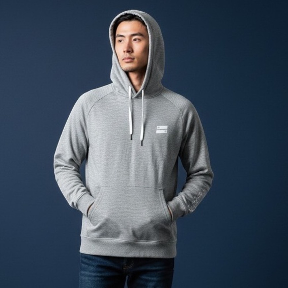 Hurley Hooded T-Shirt Mens Small Gray Long Sleeve HSP21VMT-01940 Active Surf Tee